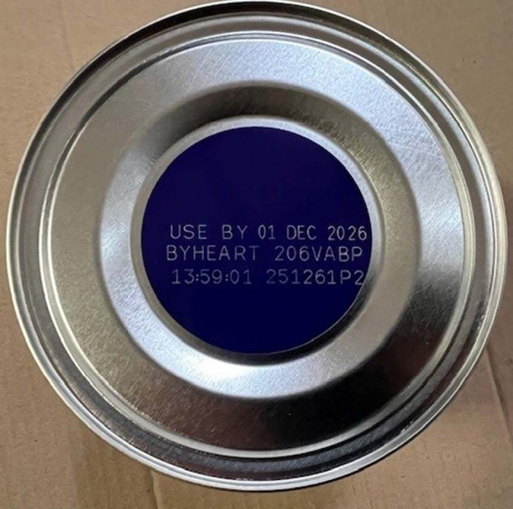 ByHeart Baby Formula can turned upside down to show the Use By Date of January 01, 2026
